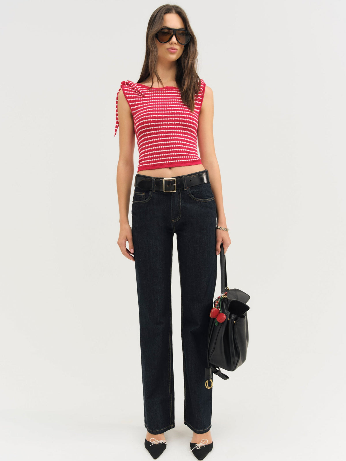 Regatta Stripe Knit Top Red - For Love & Lemons