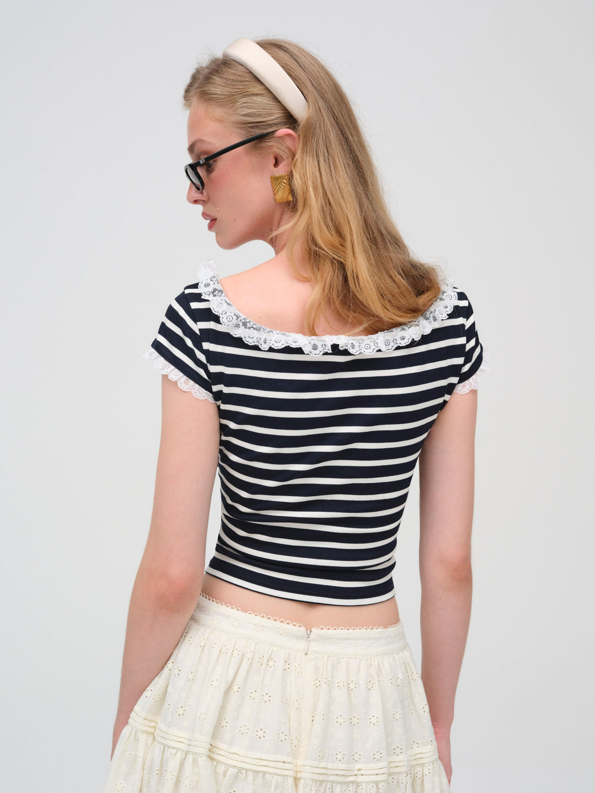 Suzette Stripe Top Black - For Love & Lemons