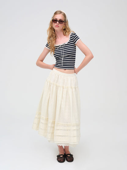 Suzette Stripe Top Black - For Love & Lemons