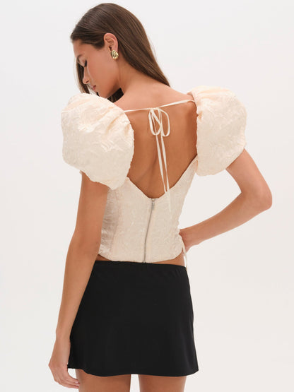 Frosted Organza Top Cream - For Love & Lemons
