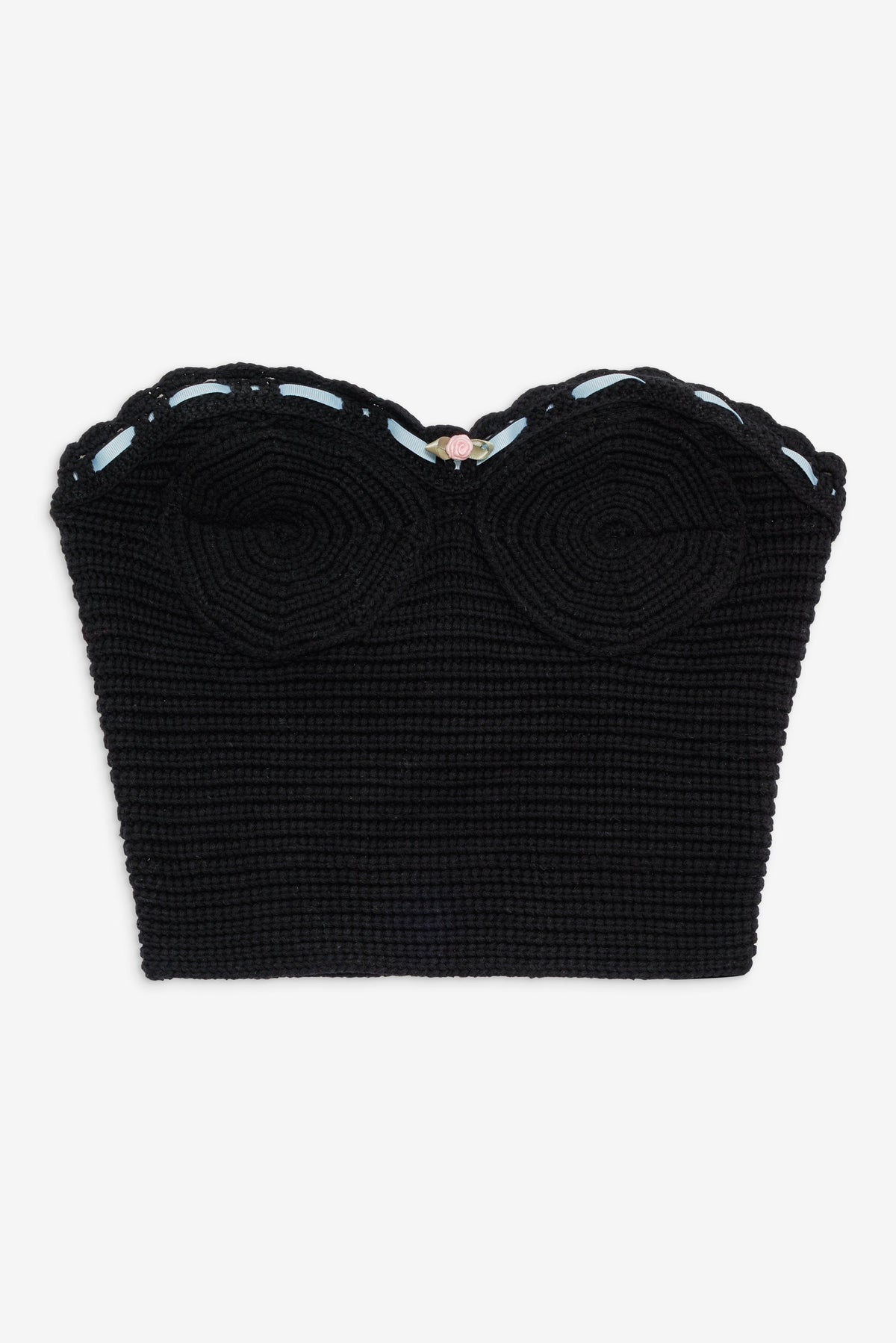 Kelsey Crochet Top Black - For Love & Lemons