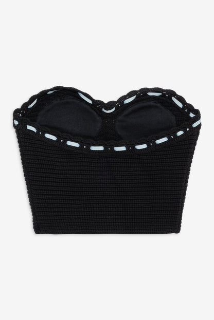 Kelsey Crochet Top Black - For Love & Lemons