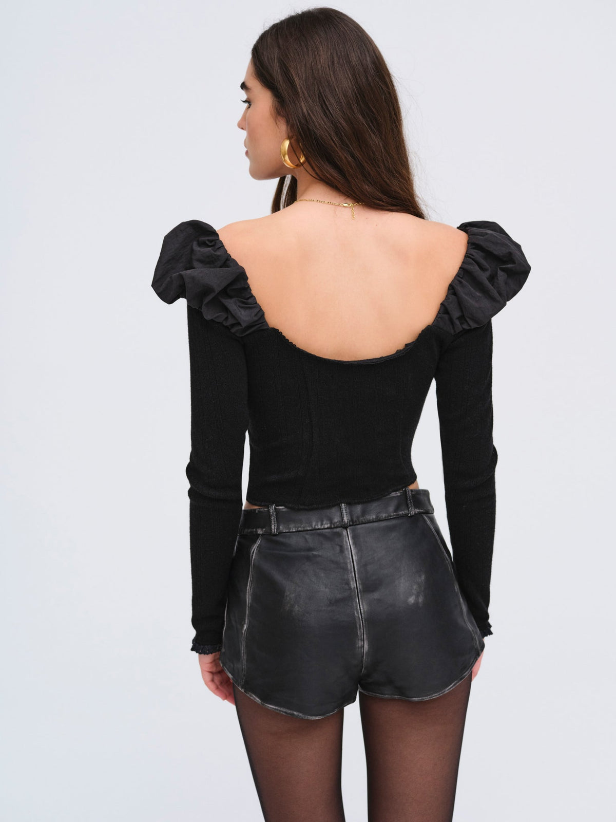 Aliyah Pointelle Top Black - For Love & Lemons