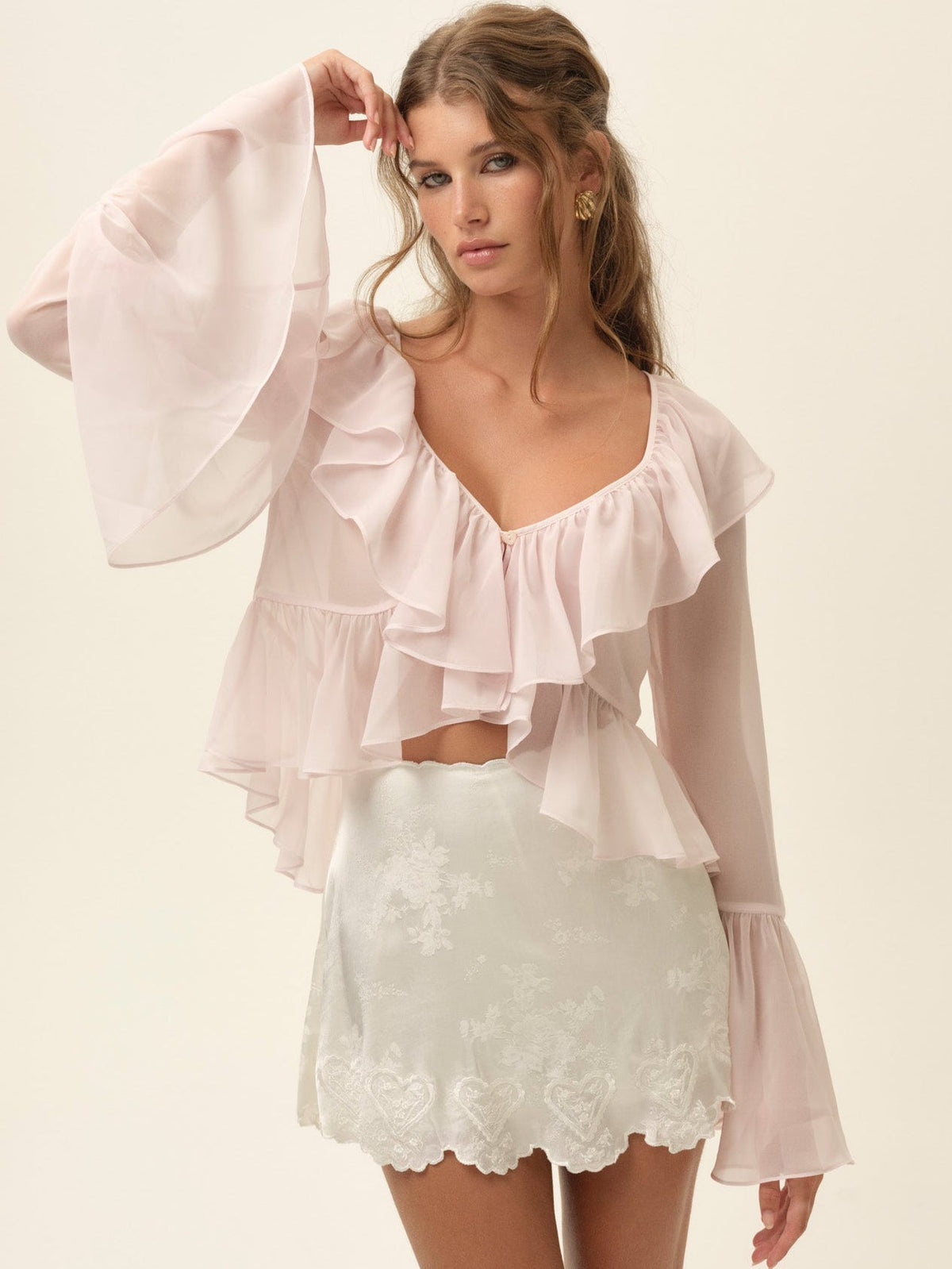 Lila Flare Top Pink - For Love & Lemons