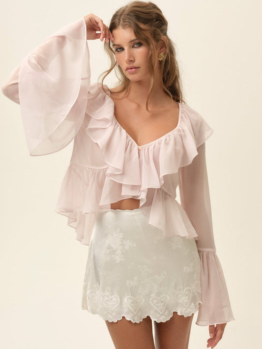 Lila Flare Top Pink - For Love & Lemons