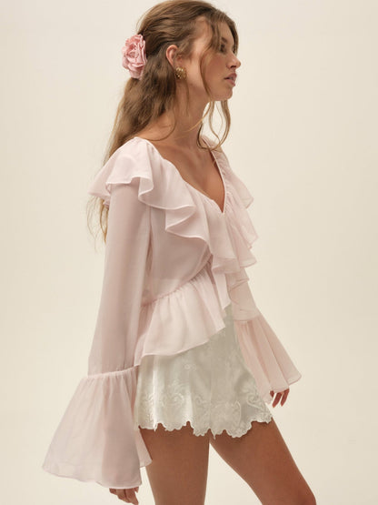 Lila Flare Top Pink - For Love & Lemons