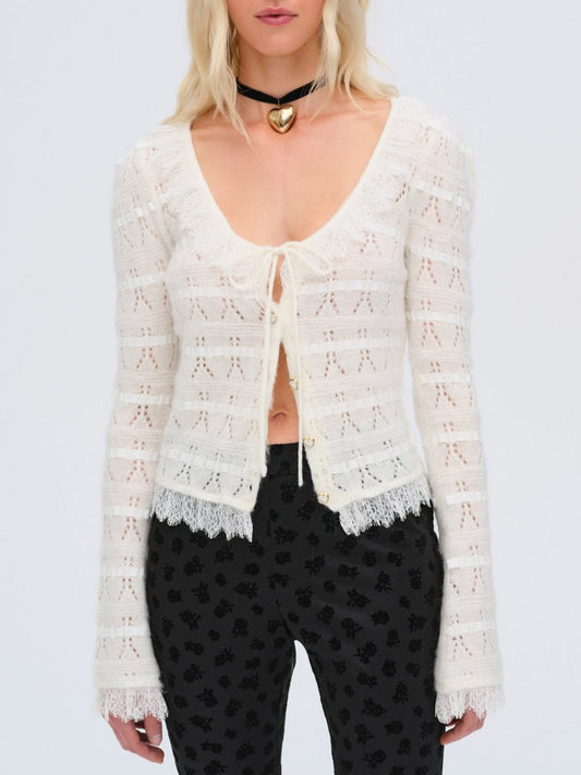 Jayla Cardigan Cream - For Love & Lemons