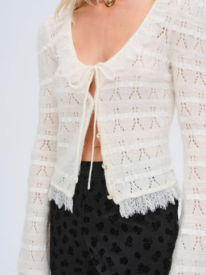 Jayla Cardigan Cream - For Love & Lemons