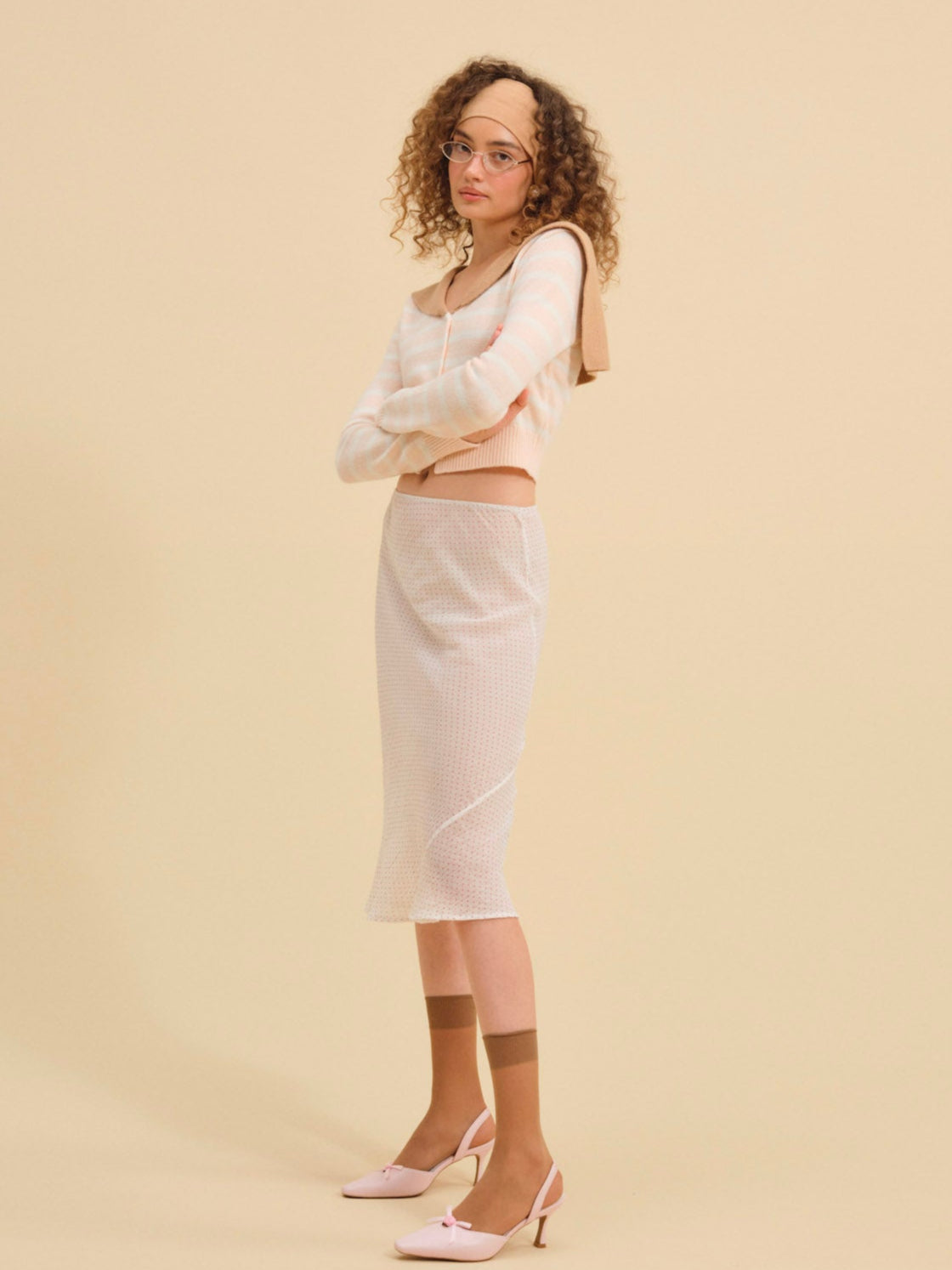 Sophia Stripe Cardigan Pink - For Love & Lemons
