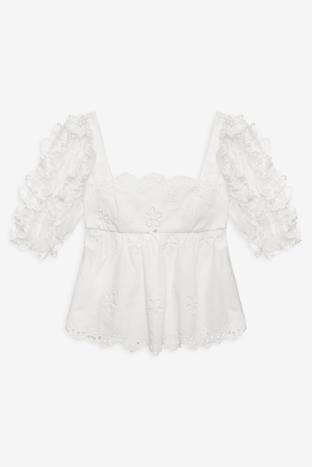 Daisy Eyelet Top White - For Love & Lemons
