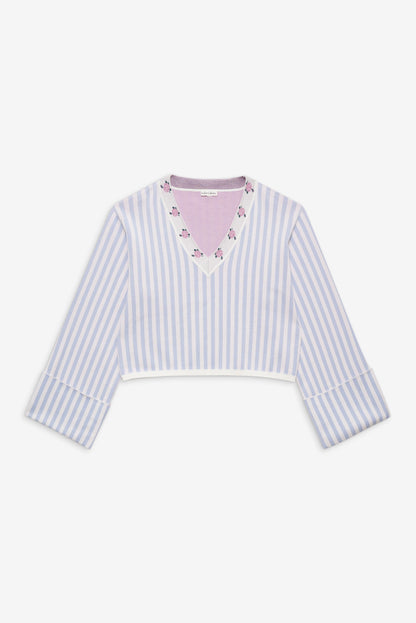 Edie Jacquard Knit Sweater Blue - For Love & Lemons