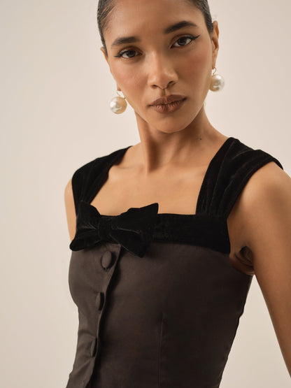 Train Station Poplin Top Black - For Love & Lemons