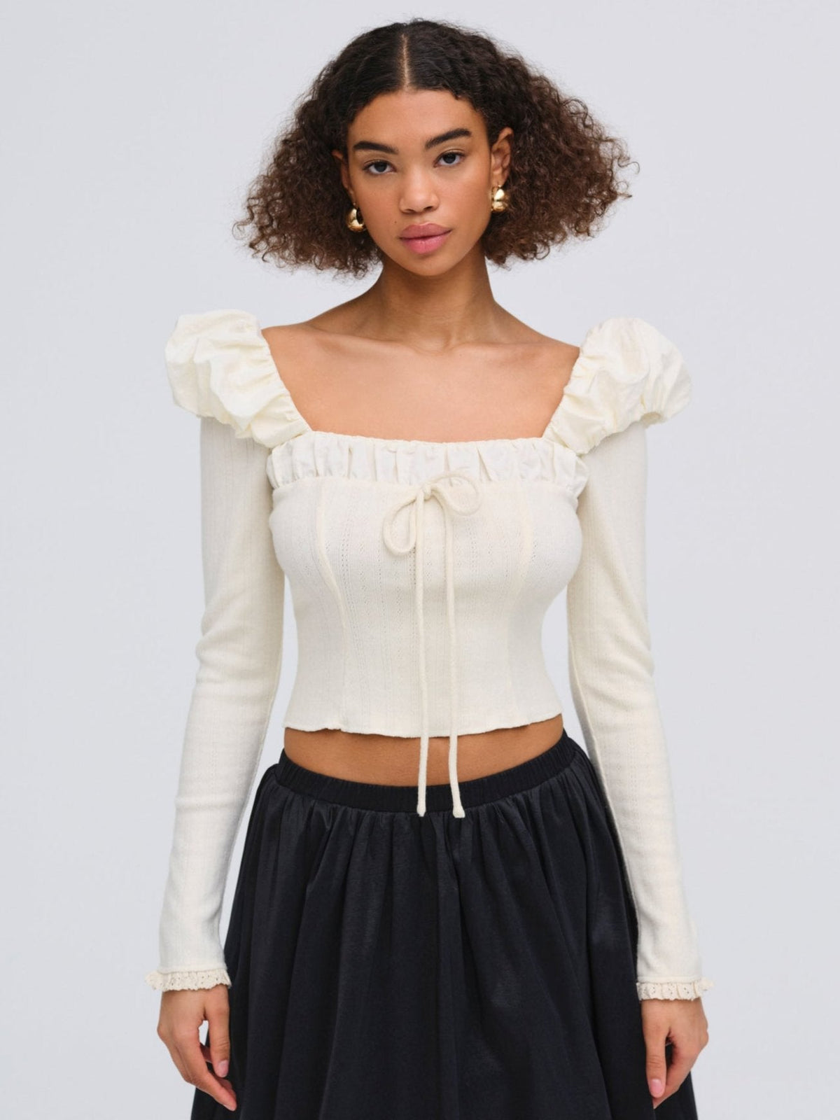 Aliyah Pointelle Top Cream - For Love & Lemons