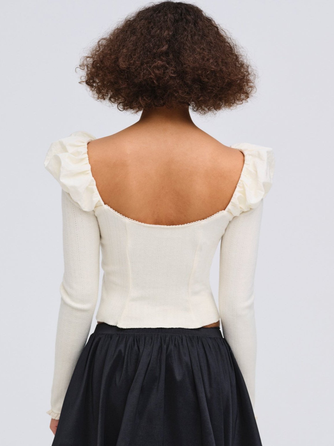 Aliyah Pointelle Top Cream - For Love & Lemons