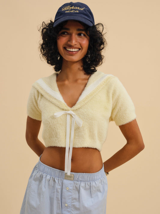 Kimmy Sailor Sweater Top Yellow - For Love & Lemons