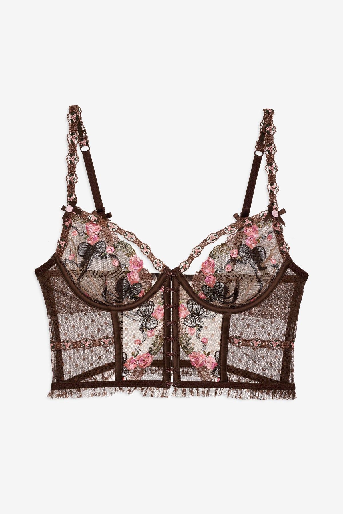 Runaway Bows Bustier Brown - For Love & Lemons