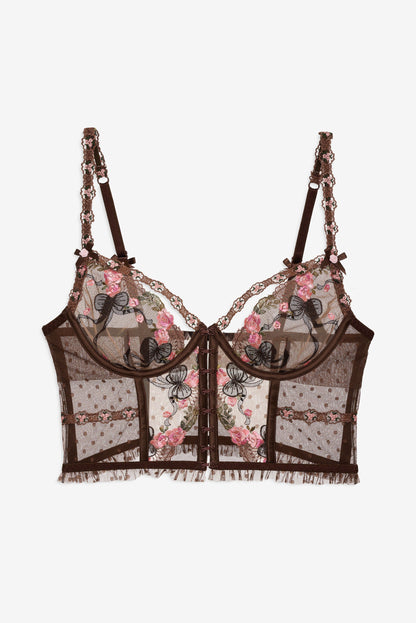 Runaway Bows Bustier Brown - For Love & Lemons