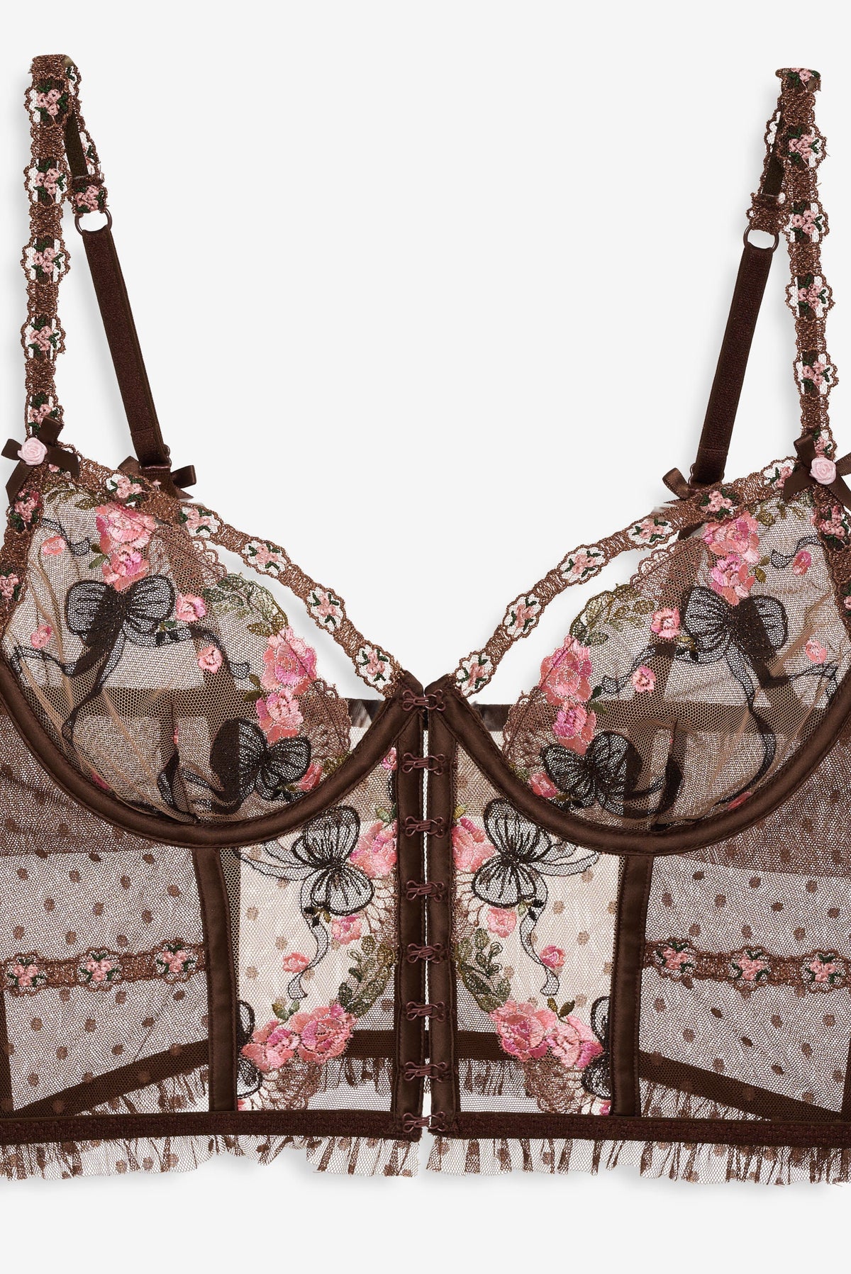 Runaway Bows Bustier Brown - For Love & Lemons