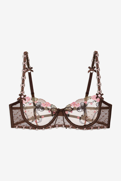 Runaway Bows Underwire Bra Brown - For Love & Lemons