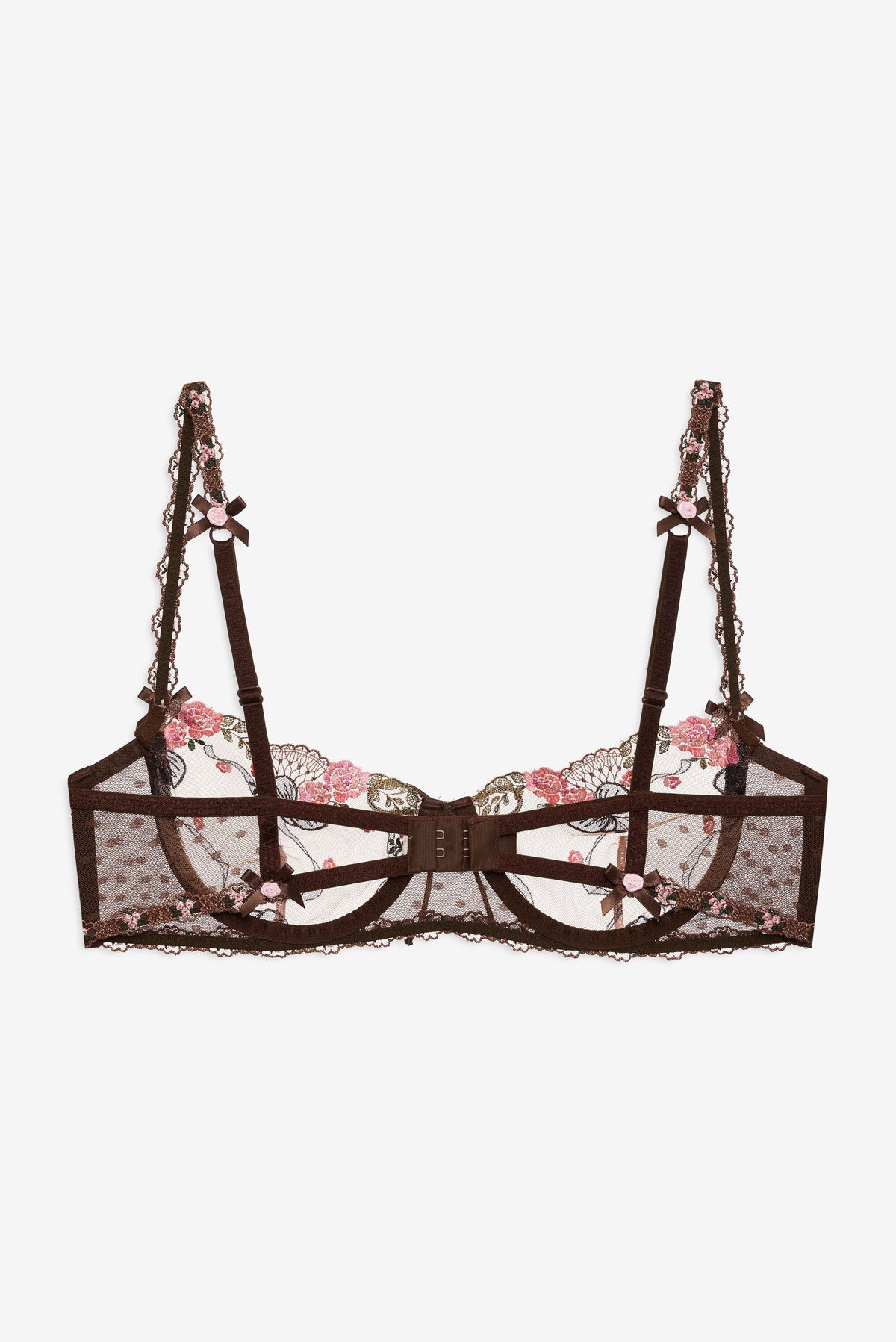 Runaway Bows Underwire Bra Brown - For Love & Lemons