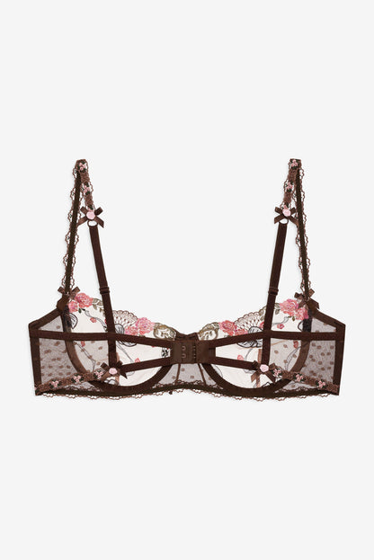 Runaway Bows Underwire Bra Brown - For Love & Lemons