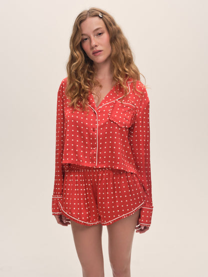 Lailah PJ Set Red - For Love & Lemons