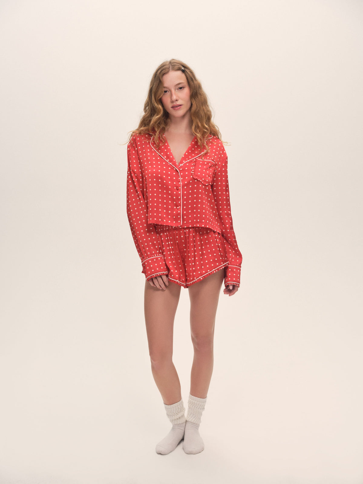 Lailah PJ Set Red - For Love & Lemons
