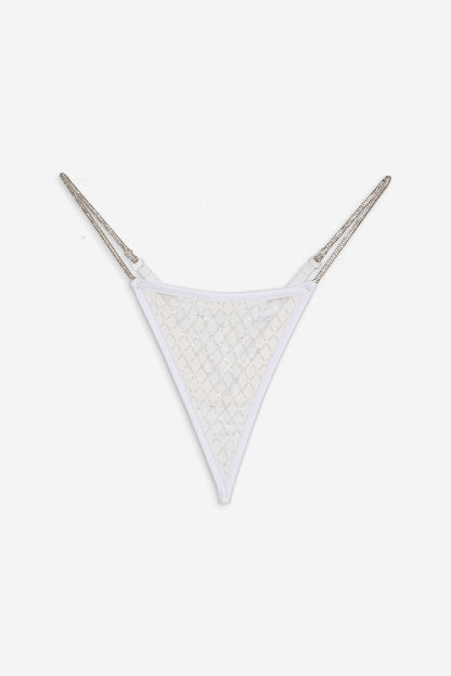 Glitter Thong Panty White - For Love & Lemons