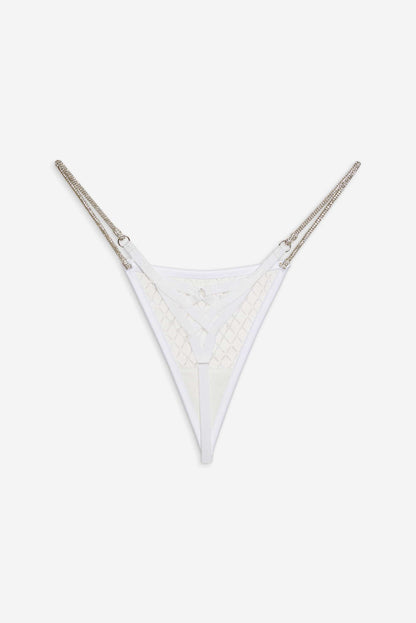 Glitter Thong Panty White - For Love & Lemons