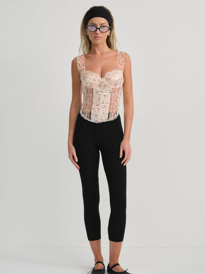 Peaches & Cream Bustier Peach - For Love & Lemons