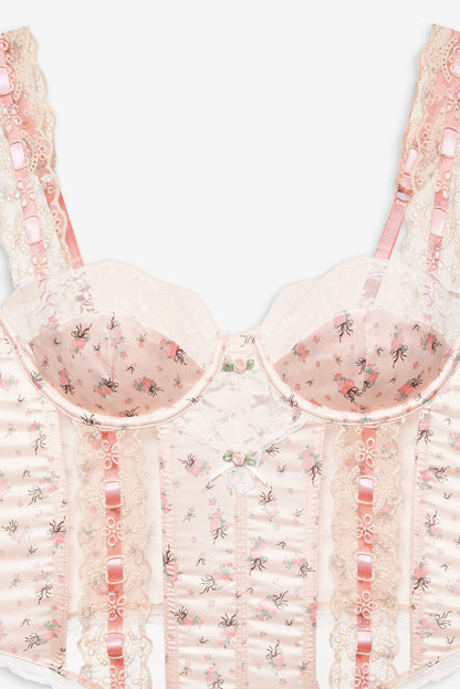 Peaches & Cream Bustier Peach - For Love & Lemons