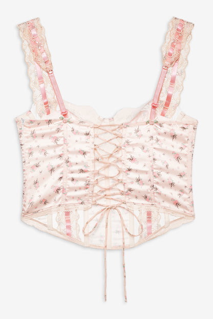 Peaches & Cream Bustier Peach - For Love & Lemons