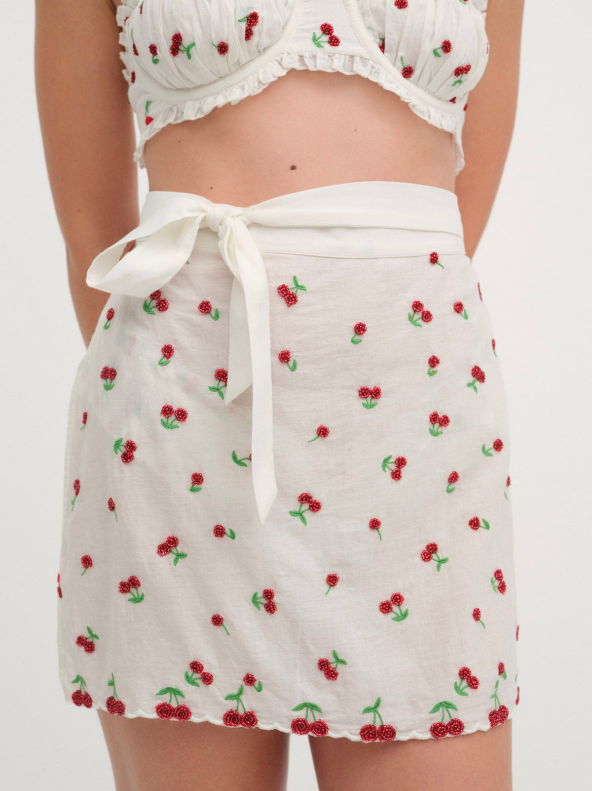 Beaded Cherries Apron Red - For Love & Lemons