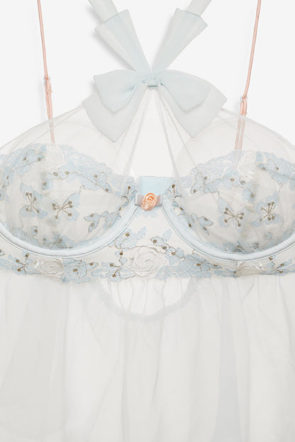 Winter Roses Top Blue - For Love & Lemons