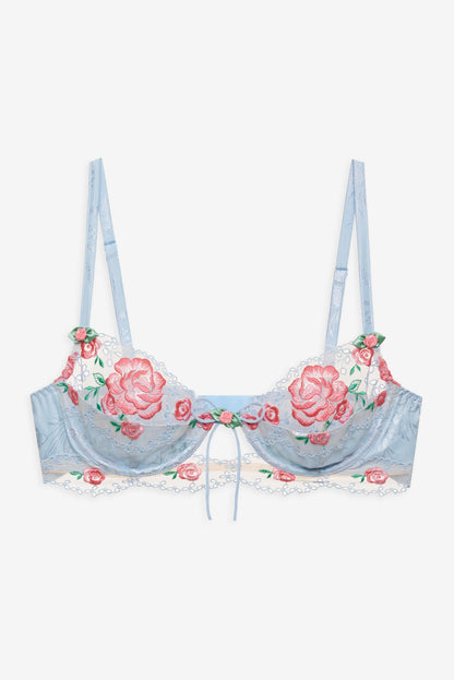 Vintage Rose Eyelet Bra Blue - For Love & Lemons