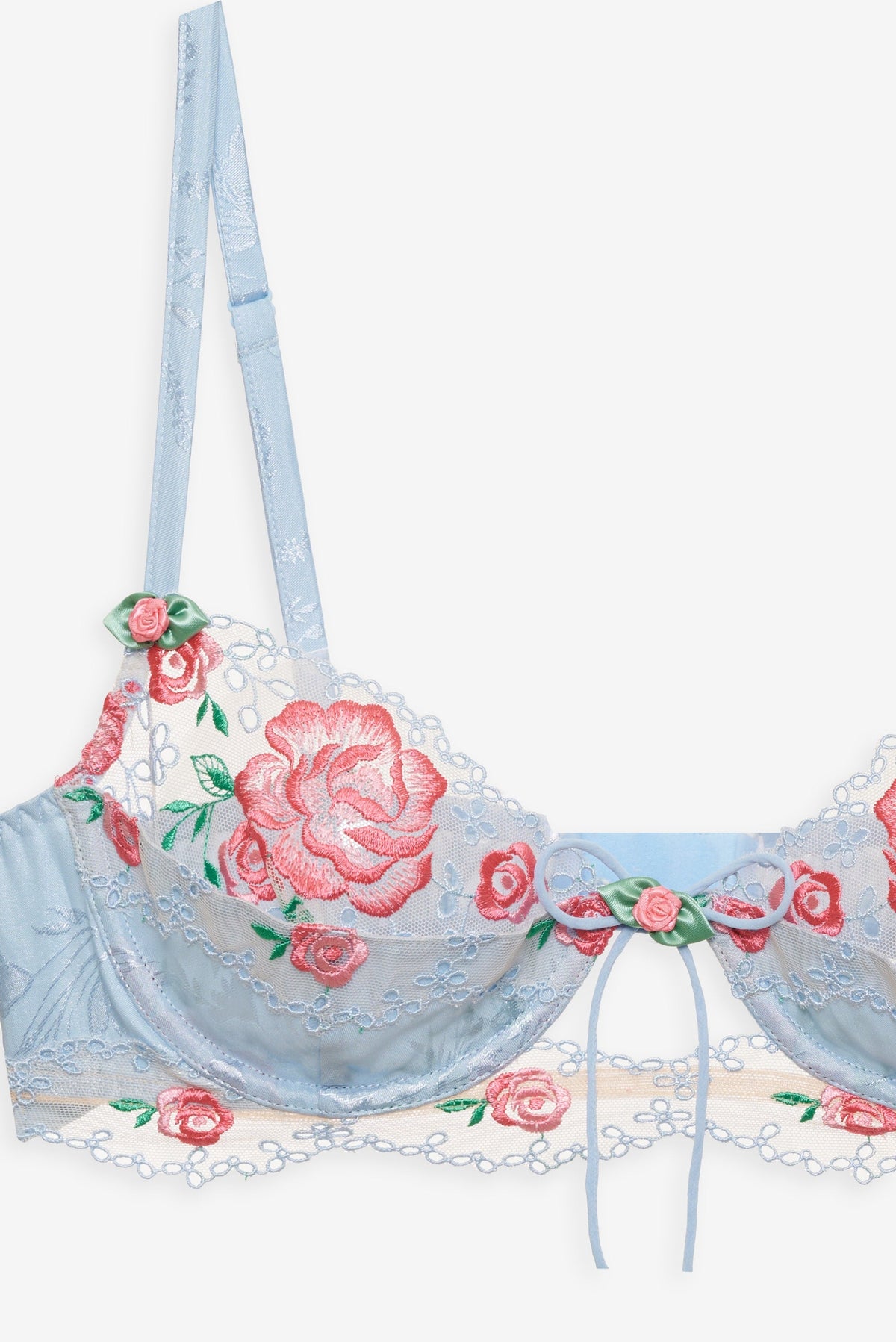 Vintage Rose Eyelet Bra Blue - For Love & Lemons