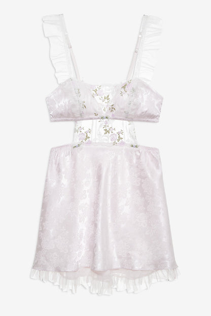 Lattice Bows Slip Dress White - For Love & Lemons