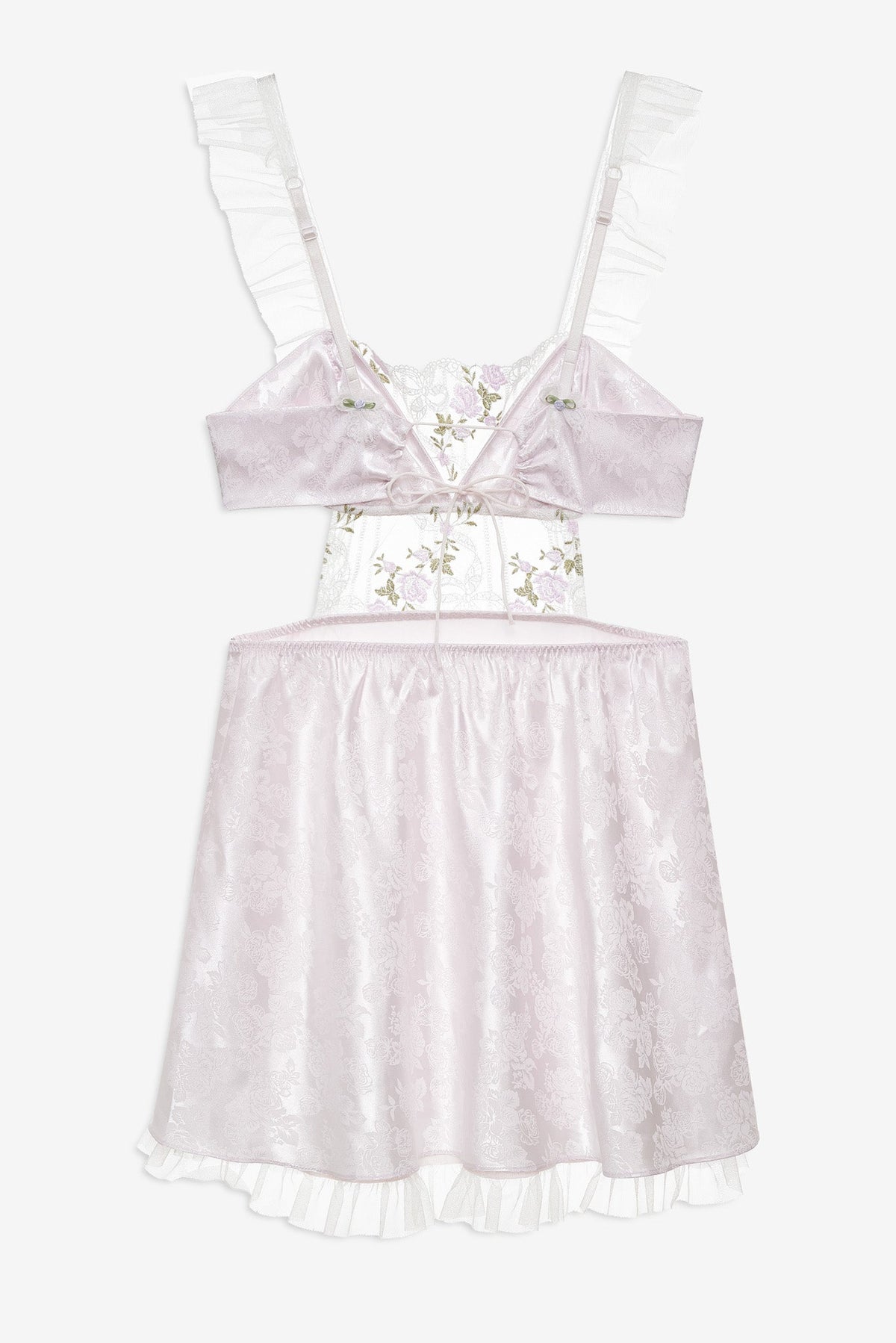 Lattice Bows Slip Dress White - For Love & Lemons