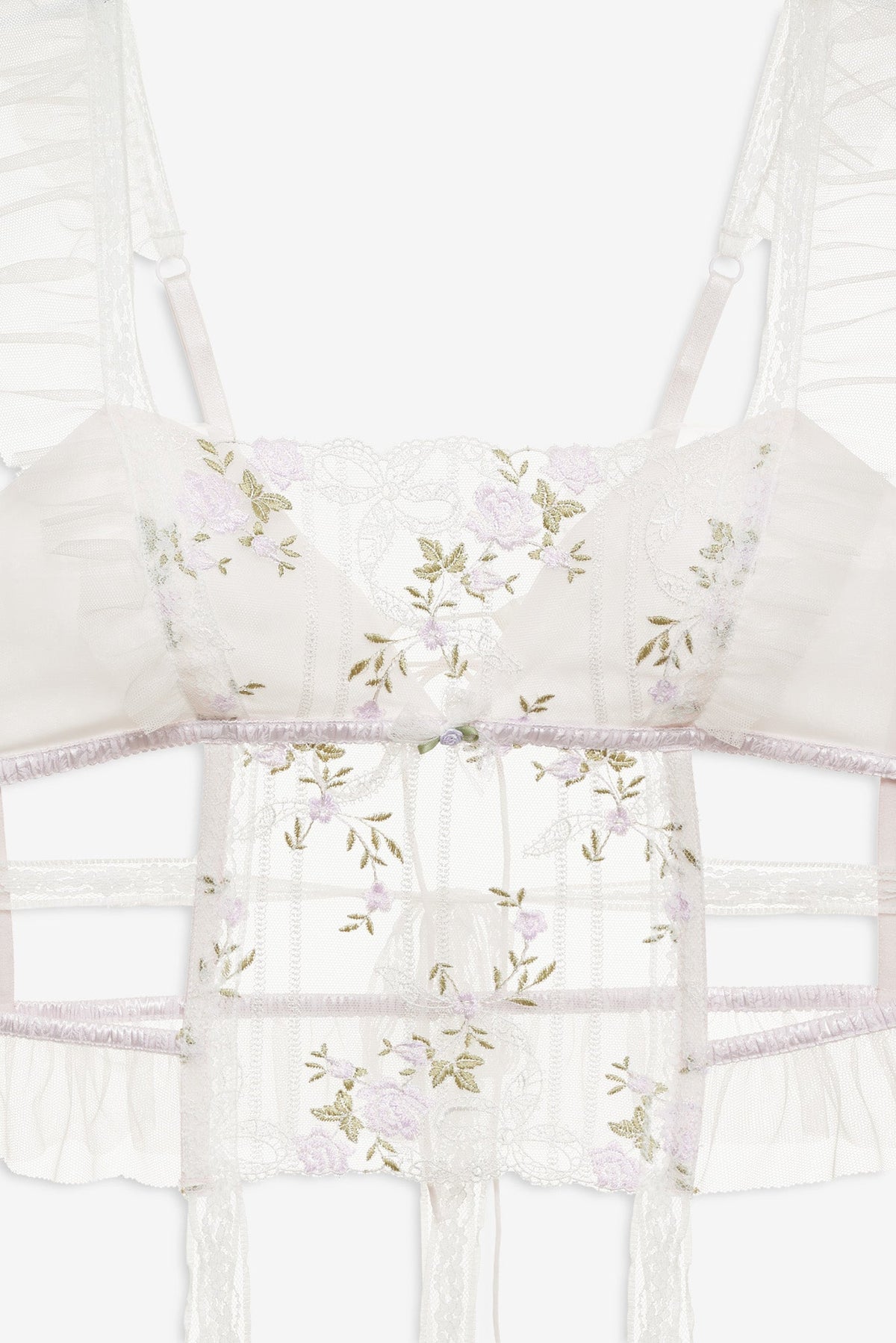 Lattice Bows Bustier White - For Love & Lemons