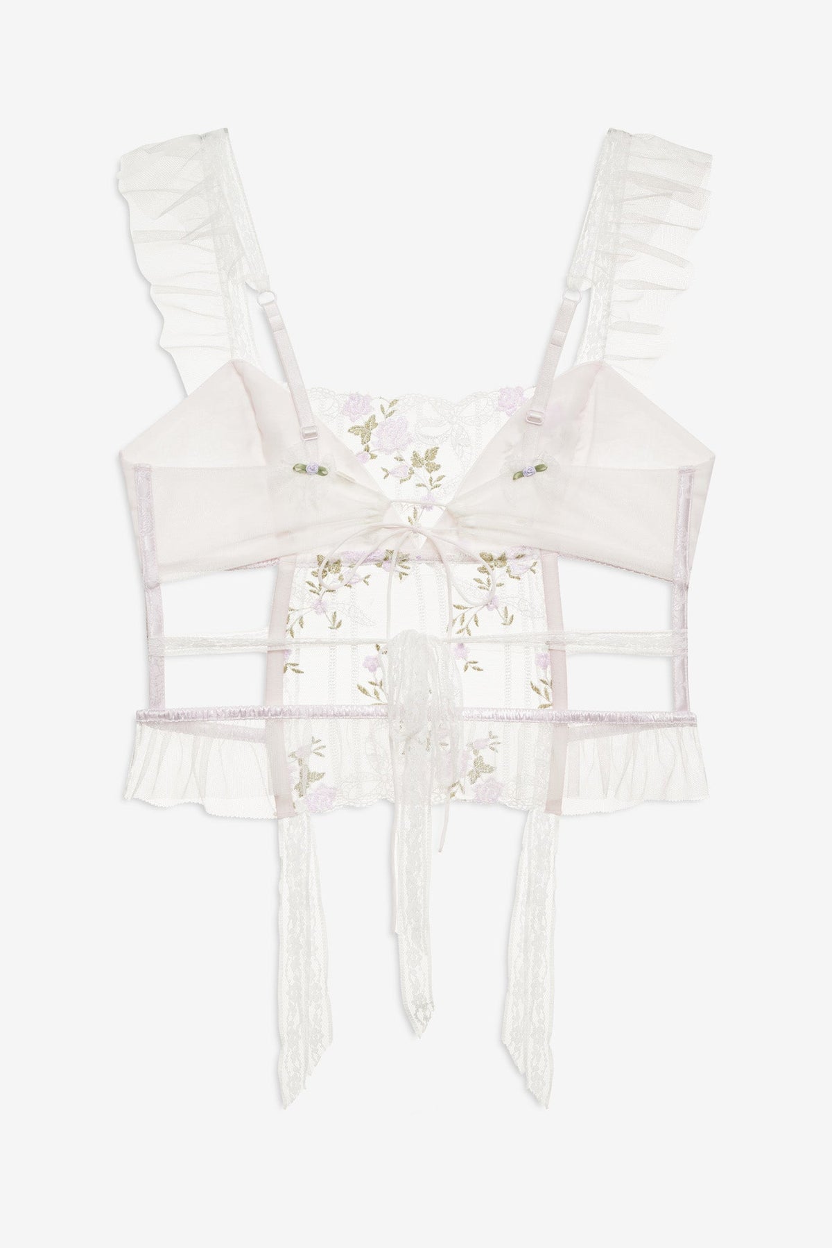Lattice Bows Bustier White - For Love & Lemons