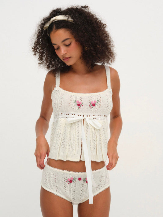 Nathalie Cheeky Panty White - For Love & Lemons