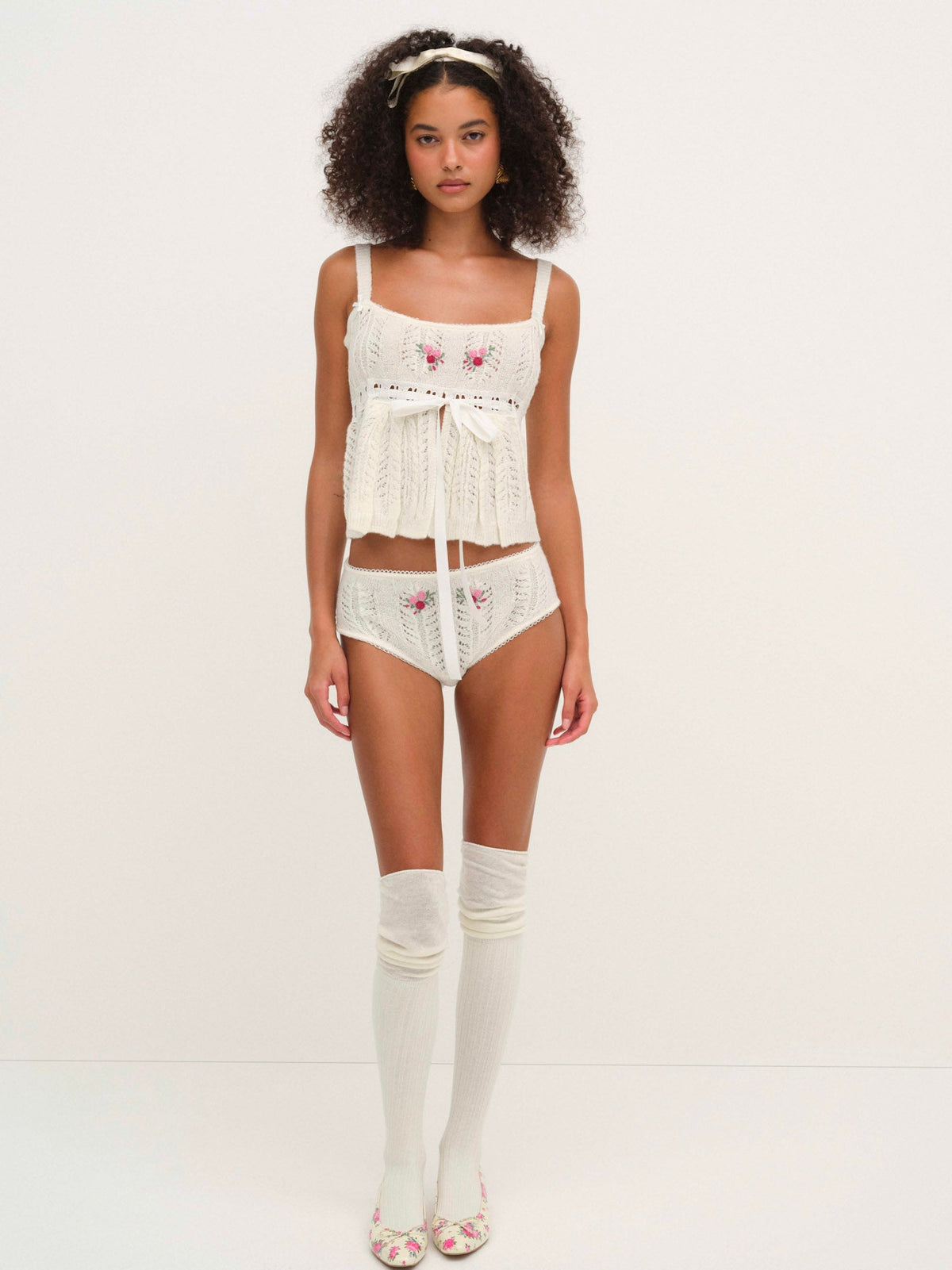 Nathalie Cheeky Panty White - For Love & Lemons