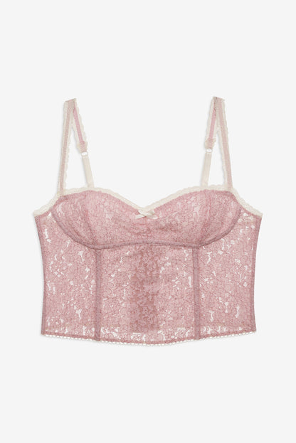 Pamela Stretch Bustier Pink - For Love & Lemons