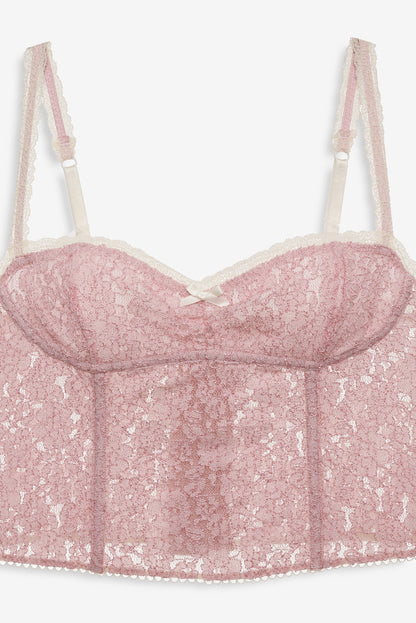Pamela Stretch Bustier Pink - For Love & Lemons