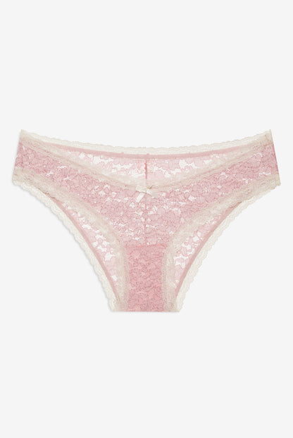 Pamela Stretch Lace Cheeky Panty Pink - For Love & Lemons