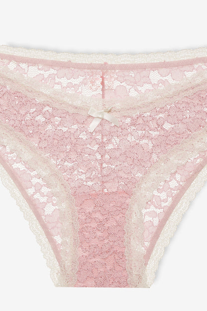 Pamela Stretch Lace Cheeky Panty Pink - For Love & Lemons