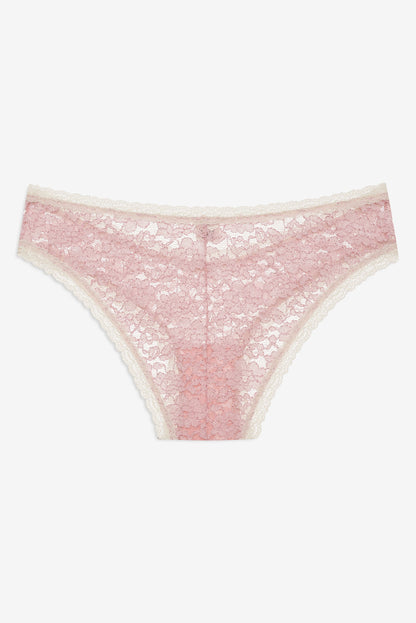 Pamela Stretch Lace Cheeky Panty Pink - For Love & Lemons