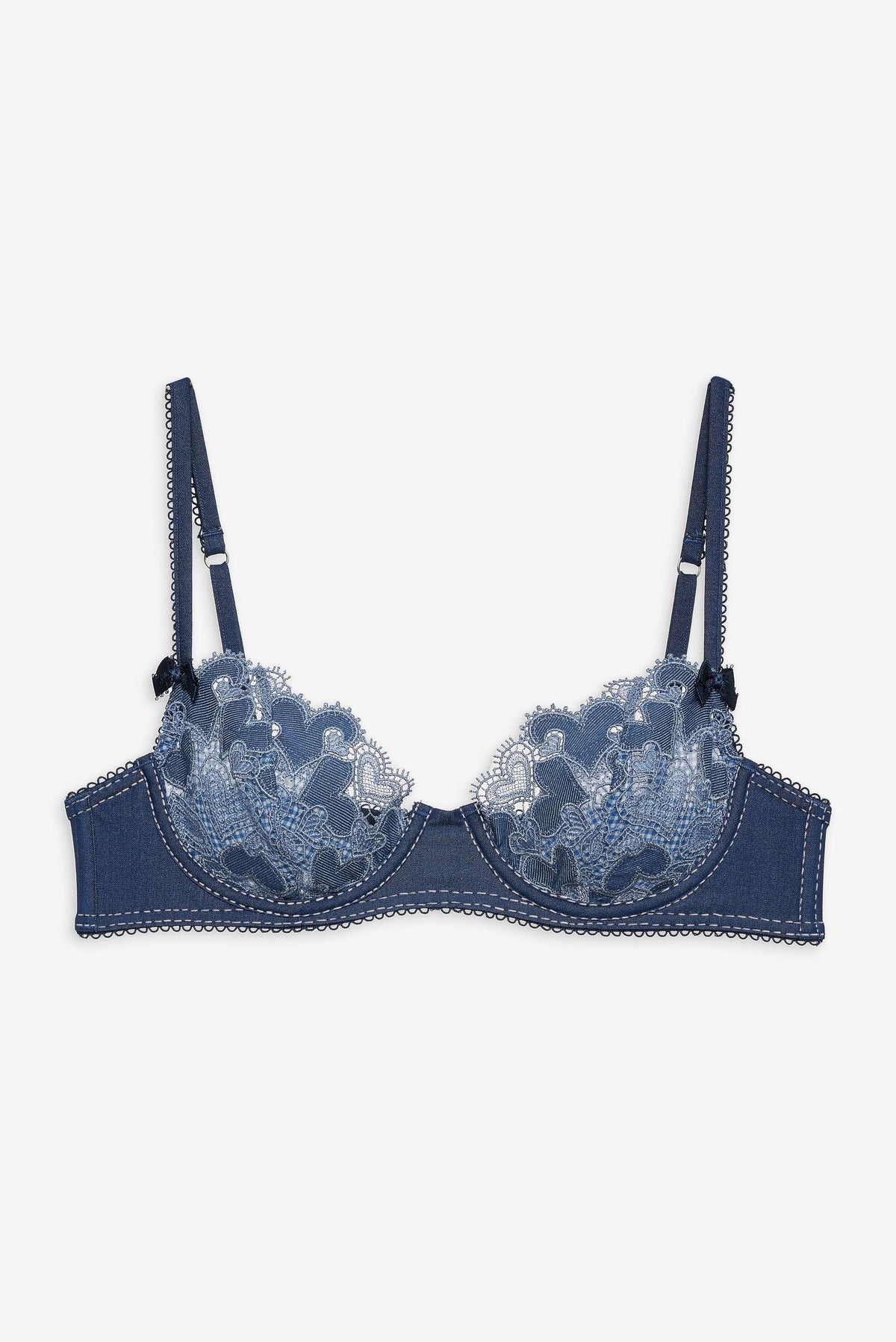 Denim Hearts Underwire Bra Blue - For Love & Lemons