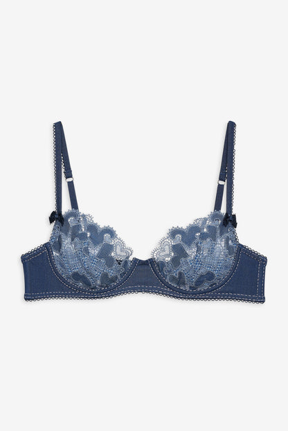 Denim Hearts Underwire Bra Blue - For Love & Lemons
