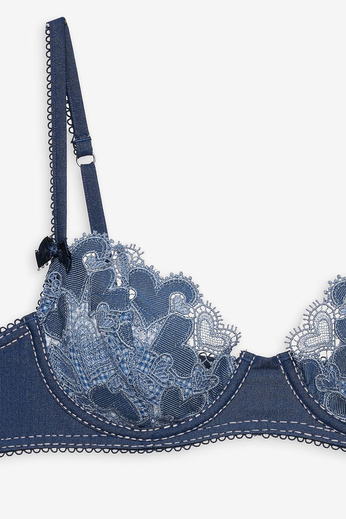 Denim Hearts Underwire Bra Blue - For Love & Lemons